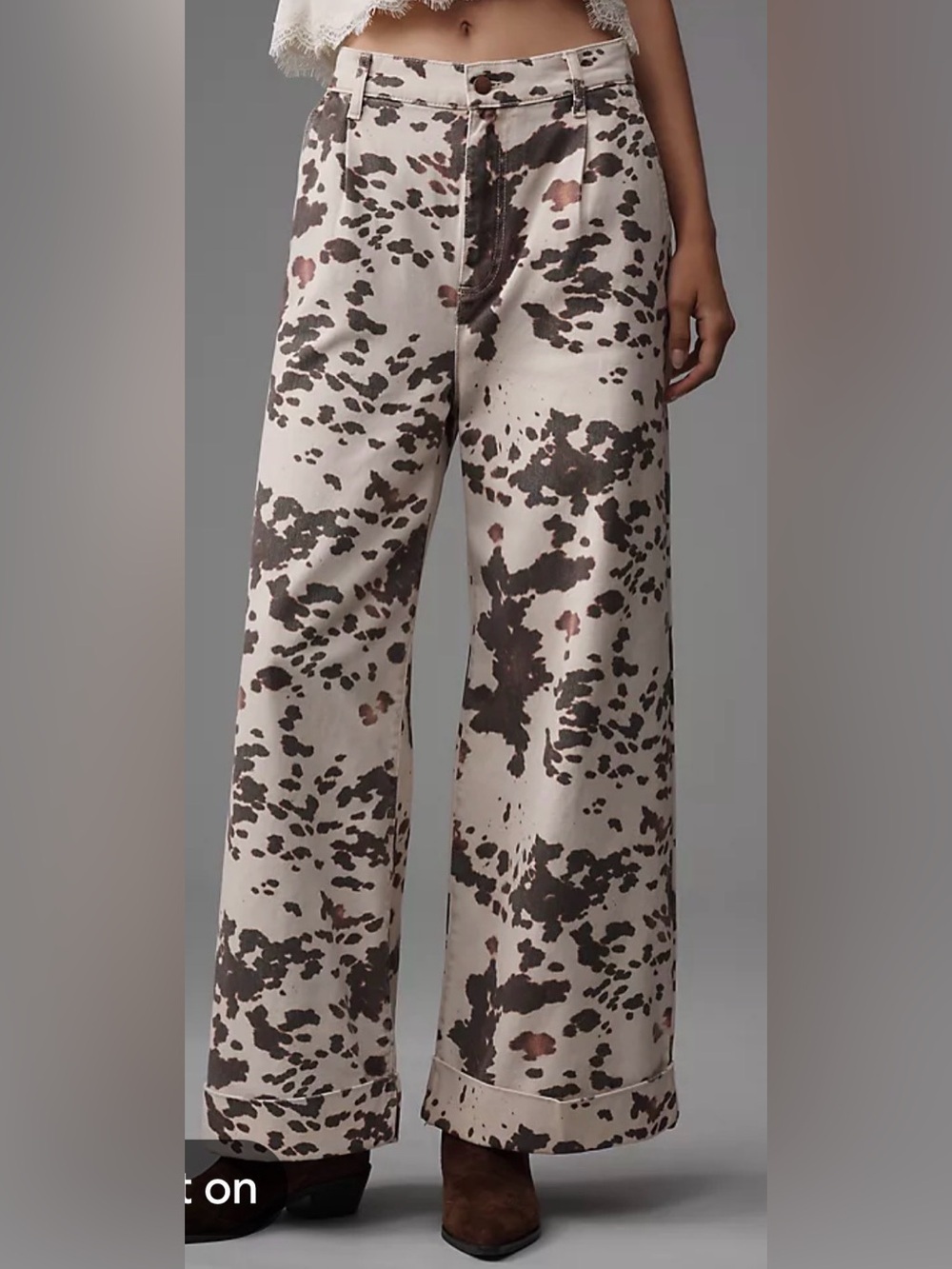 Leon Double Hem High-Rise Wide-Leg Cuffed Jeans by Pilcro Size 25
